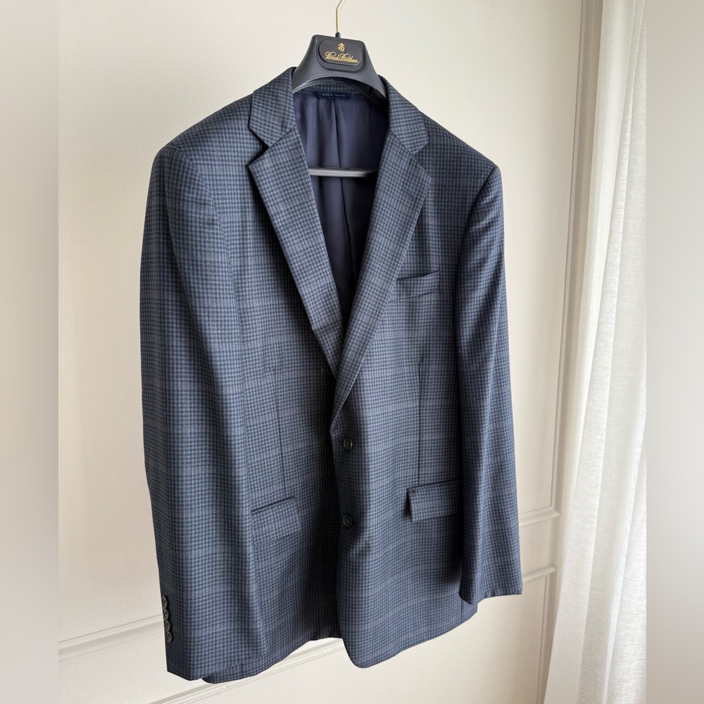Brooks Brothers Navy Checkered Blazer